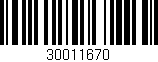 Código de barras (EAN, GTIN, SKU, ISBN): '30011670'