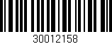 Código de barras (EAN, GTIN, SKU, ISBN): '30012158'