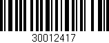 Código de barras (EAN, GTIN, SKU, ISBN): '30012417'