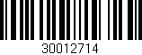 Código de barras (EAN, GTIN, SKU, ISBN): '30012714'