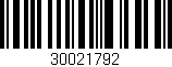Código de barras (EAN, GTIN, SKU, ISBN): '30021792'