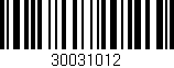 Código de barras (EAN, GTIN, SKU, ISBN): '30031012'