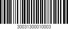 Código de barras (EAN, GTIN, SKU, ISBN): '30031300010003'