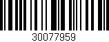 Código de barras (EAN, GTIN, SKU, ISBN): '30077959'