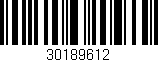Código de barras (EAN, GTIN, SKU, ISBN): '30189612'
