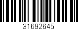 Código de barras (EAN, GTIN, SKU, ISBN): '31692645'