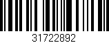 Código de barras (EAN, GTIN, SKU, ISBN): '31722892'