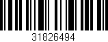 Código de barras (EAN, GTIN, SKU, ISBN): '31826494'