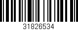 Código de barras (EAN, GTIN, SKU, ISBN): '31826534'