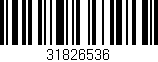 Código de barras (EAN, GTIN, SKU, ISBN): '31826536'