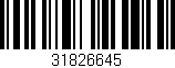 Código de barras (EAN, GTIN, SKU, ISBN): '31826645'