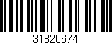 Código de barras (EAN, GTIN, SKU, ISBN): '31826674'