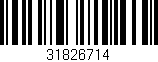 Código de barras (EAN, GTIN, SKU, ISBN): '31826714'