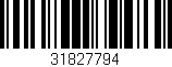 Código de barras (EAN, GTIN, SKU, ISBN): '31827794'
