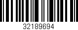Código de barras (EAN, GTIN, SKU, ISBN): '32189694'