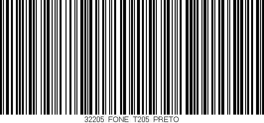 Código de barras (EAN, GTIN, SKU, ISBN): '32205_FONE_T205_PRETO'