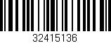 Código de barras (EAN, GTIN, SKU, ISBN): '32415136'