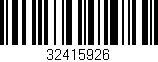 Código de barras (EAN, GTIN, SKU, ISBN): '32415926'