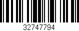 Código de barras (EAN, GTIN, SKU, ISBN): '32747794'