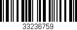 Código de barras (EAN, GTIN, SKU, ISBN): '33236759'