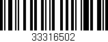 Código de barras (EAN, GTIN, SKU, ISBN): '33316502'