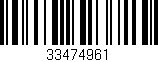 Código de barras (EAN, GTIN, SKU, ISBN): '33474961'