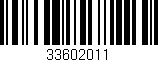 Código de barras (EAN, GTIN, SKU, ISBN): '33602011'