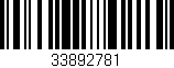 Código de barras (EAN, GTIN, SKU, ISBN): '33892781'