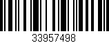 Código de barras (EAN, GTIN, SKU, ISBN): '33957498'