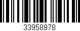 Código de barras (EAN, GTIN, SKU, ISBN): '33958978'