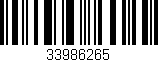 Código de barras (EAN, GTIN, SKU, ISBN): '33986265'
