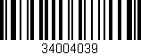 Código de barras (EAN, GTIN, SKU, ISBN): '34004039'