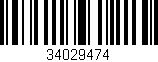 Código de barras (EAN, GTIN, SKU, ISBN): '34029474'