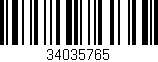 Código de barras (EAN, GTIN, SKU, ISBN): '34035765'