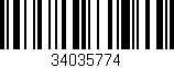 Código de barras (EAN, GTIN, SKU, ISBN): '34035774'
