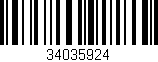 Código de barras (EAN, GTIN, SKU, ISBN): '34035924'