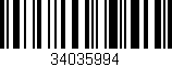 Código de barras (EAN, GTIN, SKU, ISBN): '34035994'