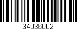 Código de barras (EAN, GTIN, SKU, ISBN): '34036002'