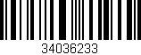 Código de barras (EAN, GTIN, SKU, ISBN): '34036233'
