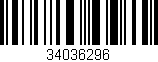Código de barras (EAN, GTIN, SKU, ISBN): '34036296'