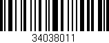 Código de barras (EAN, GTIN, SKU, ISBN): '34038011'