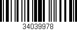 Código de barras (EAN, GTIN, SKU, ISBN): '34039978'