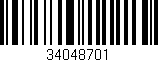 Código de barras (EAN, GTIN, SKU, ISBN): '34048701'