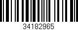 Código de barras (EAN, GTIN, SKU, ISBN): '34182965'