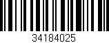Código de barras (EAN, GTIN, SKU, ISBN): '34184025'