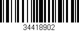 Código de barras (EAN, GTIN, SKU, ISBN): '34418902'