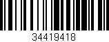 Código de barras (EAN, GTIN, SKU, ISBN): '34419418'