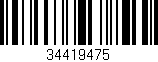 Código de barras (EAN, GTIN, SKU, ISBN): '34419475'