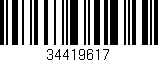Código de barras (EAN, GTIN, SKU, ISBN): '34419617'