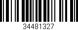 Código de barras (EAN, GTIN, SKU, ISBN): '34481327'